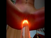 Amateur insertion video recorded during recent live cam show depicts teen banging lava lamp